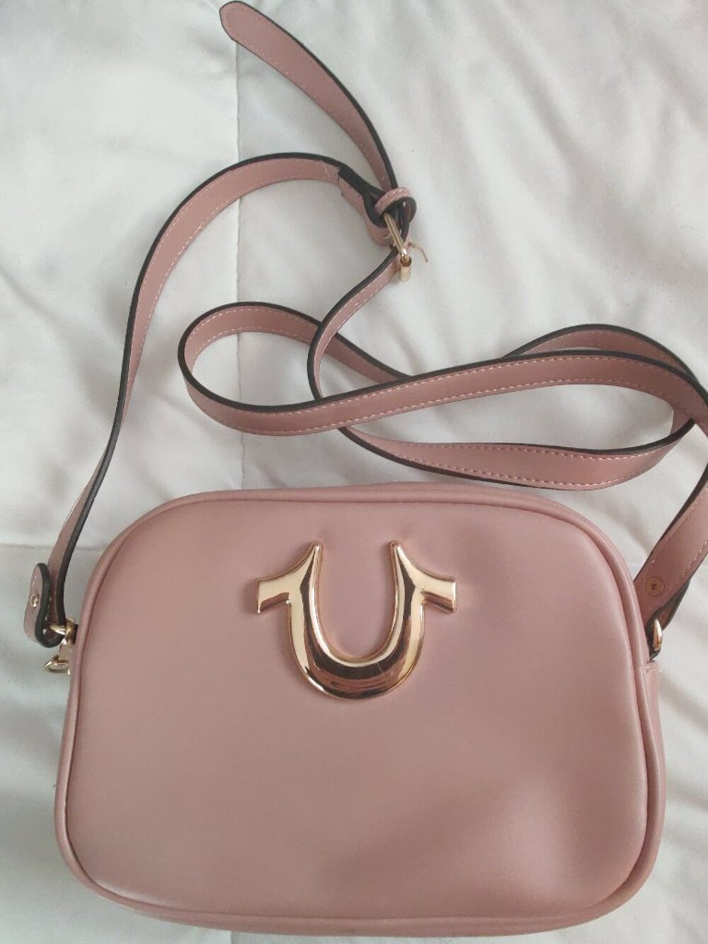 True Religion Cross Body Purse With Gold Hardware